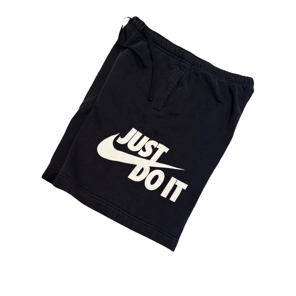VINTAGE‎ Nike Blue Tag Shorts Men's Adult Medium Black White JUST DO IT Logo Y2K